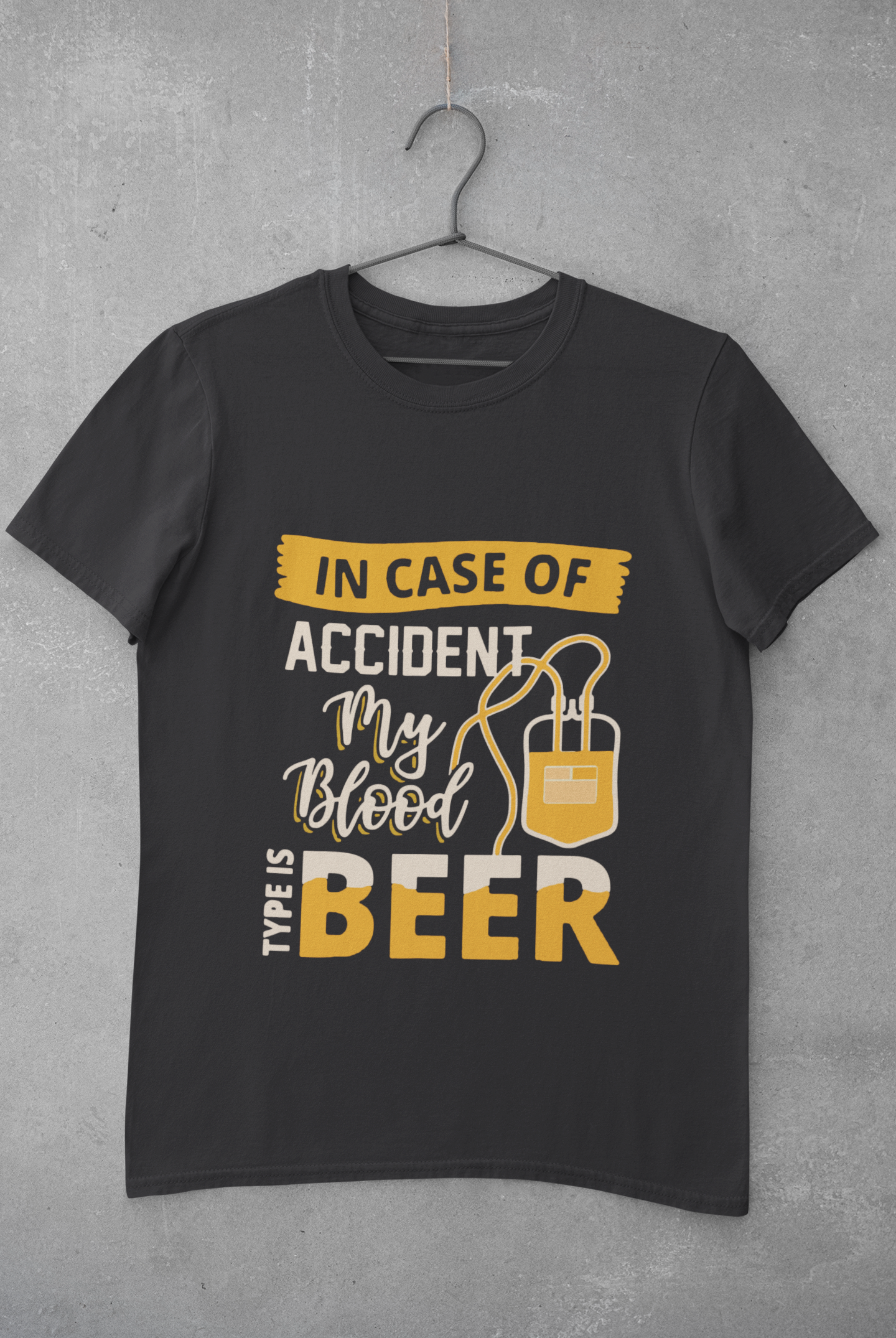 My Blood Type Is Beer Mens Half Sleeves T-shirt- FunkyTeesClub