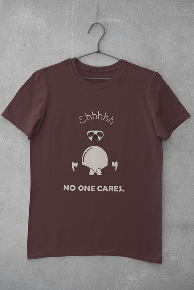 No One Cares Mens Half Sleeves T-shirt- FunkyTeesClub