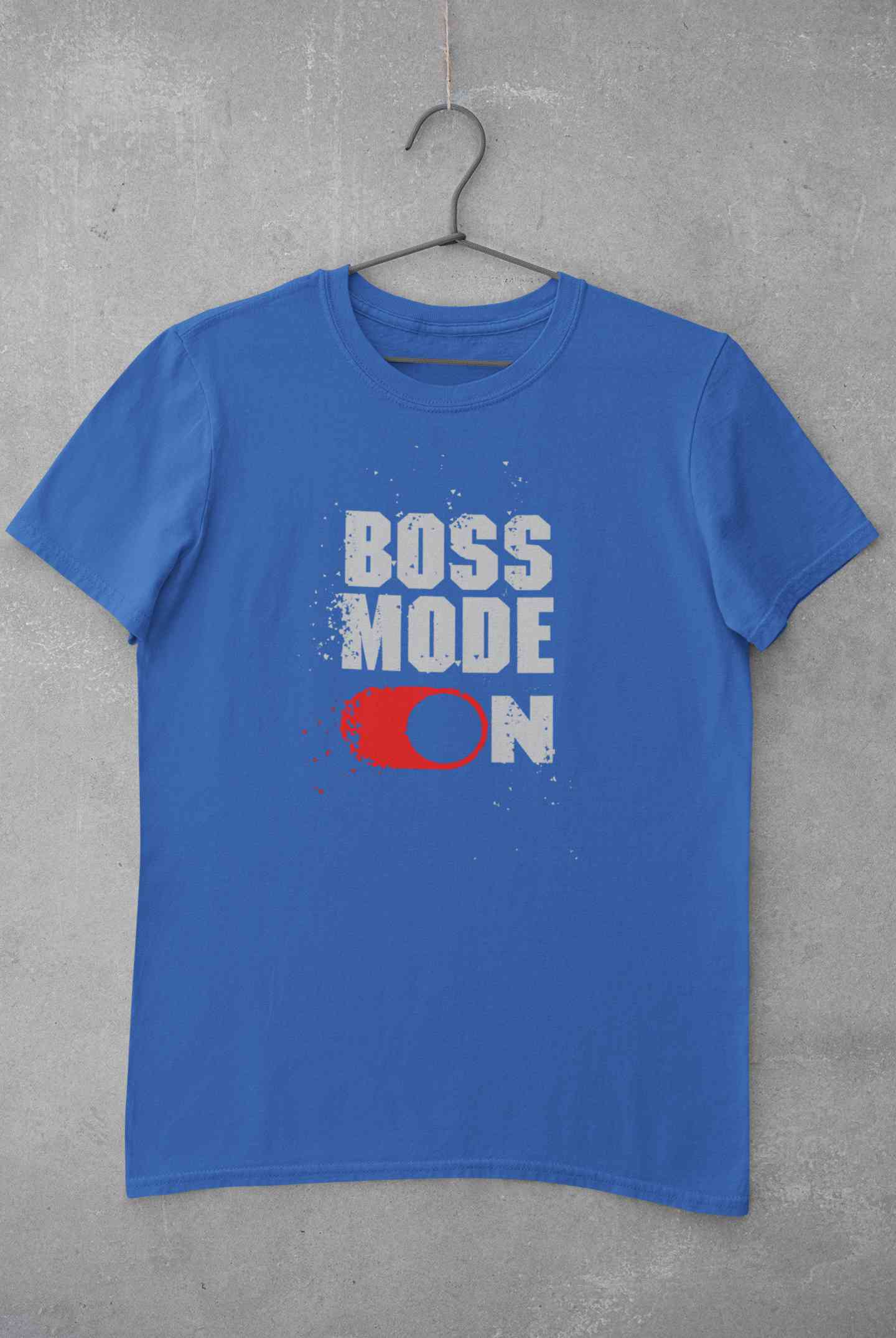 Boss Mode On Typography Mens Half Sleeves T-shirt- FunkyTeesClub