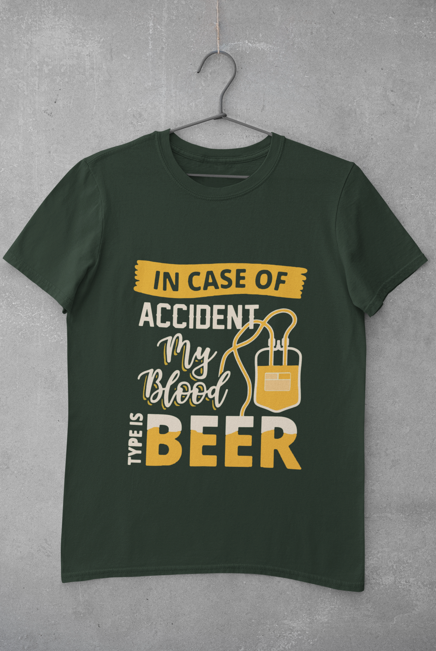 My Blood Type Is Beer Mens Half Sleeves T-shirt- FunkyTeesClub