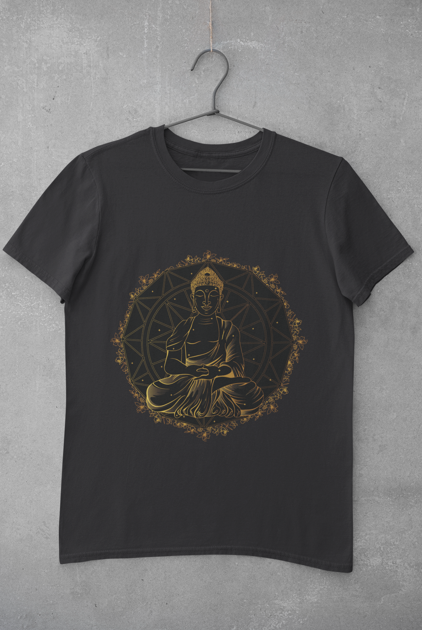 Buddha Gold Mens Half Sleeves T-shirt- FunkyTeesClub