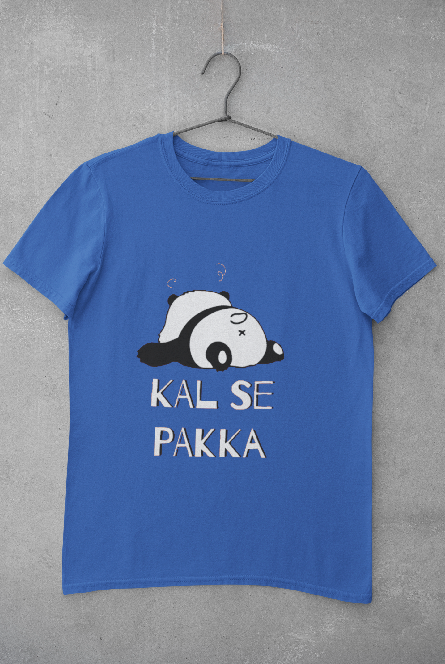Kal Se Pakka Lazy Panda Mens Half Sleeves T-shirt- FunkyTeesClub