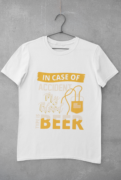 My Blood Type Is Beer Mens Half Sleeves T-shirt- FunkyTeesClub