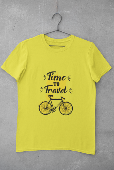 Time To Travel Mens Half Sleeves T-shirt- FunkyTeesClub