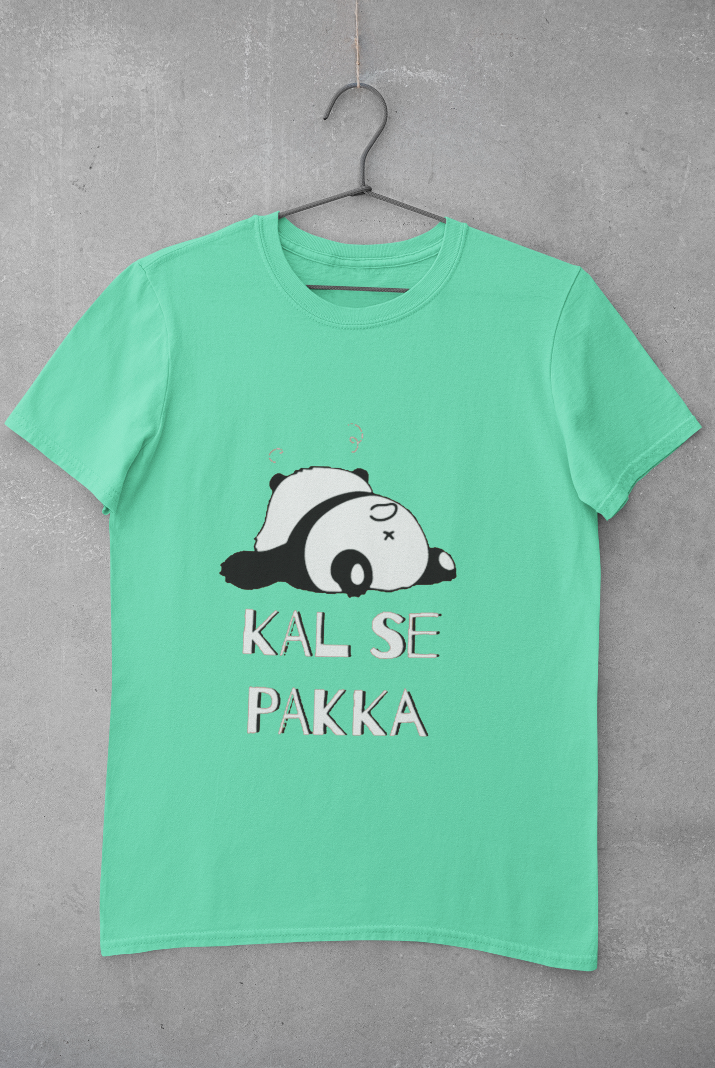 Kal Se Pakka Lazy Panda Mens Half Sleeves T-shirt- FunkyTeesClub