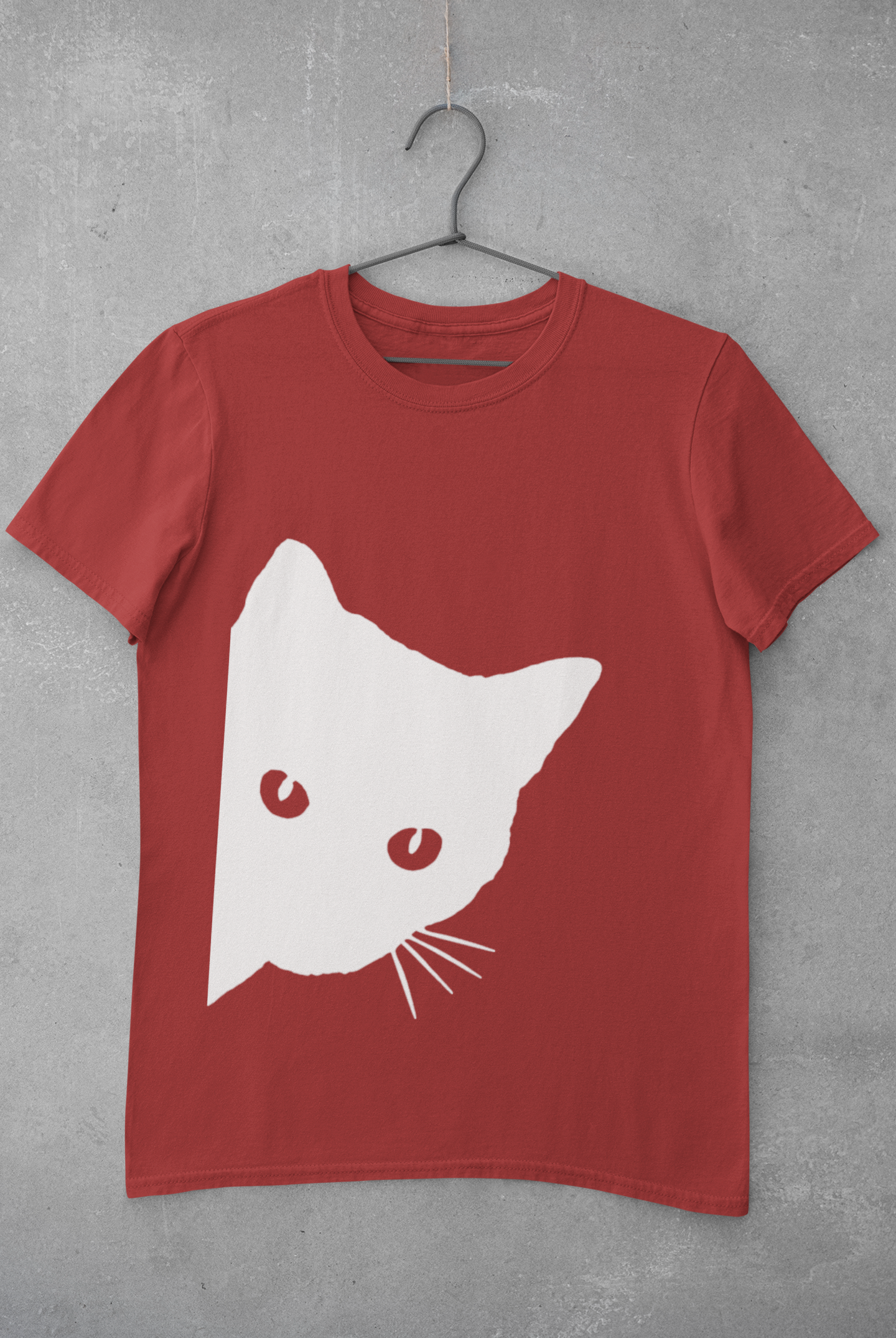 Peeking Cat Mens Half Sleeves T-shirt- FunkyTeesClub
