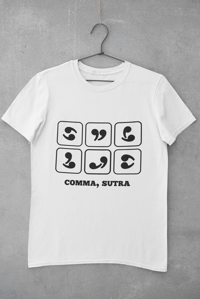 Comma Sutra Mens Half Sleeves T-shirt- FunkyTeesClub