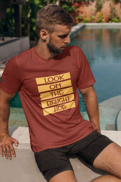 Look On The Bright Side Mens Half Sleeves T-shirt- FunkyTeesClub