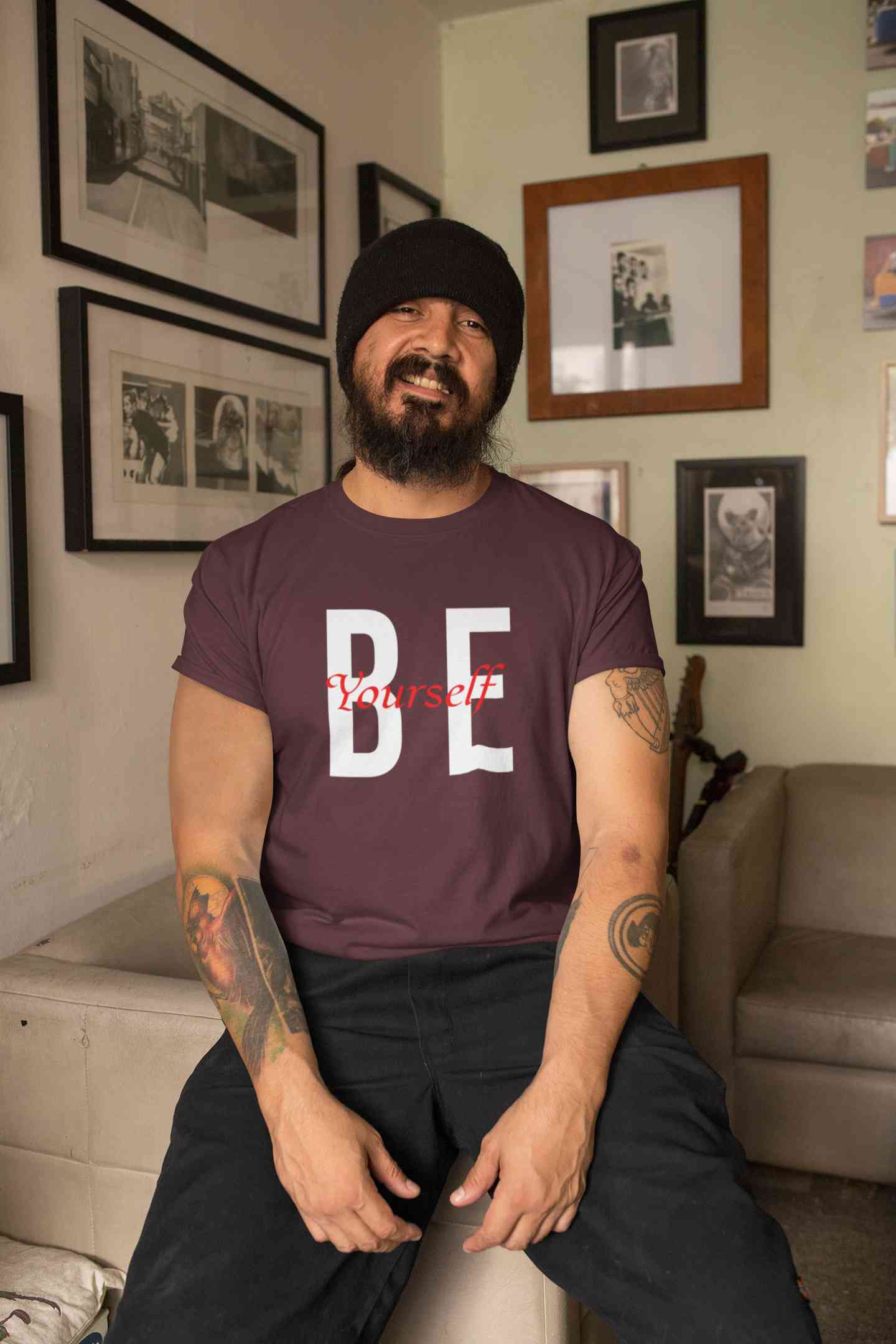 Be Yourself Mens Half Sleeves T-shirt- FunkyTeesClub