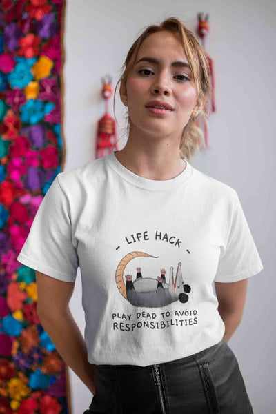 Life Hack Funny Women Half Sleeves T-shirt- FunkyTeesClub