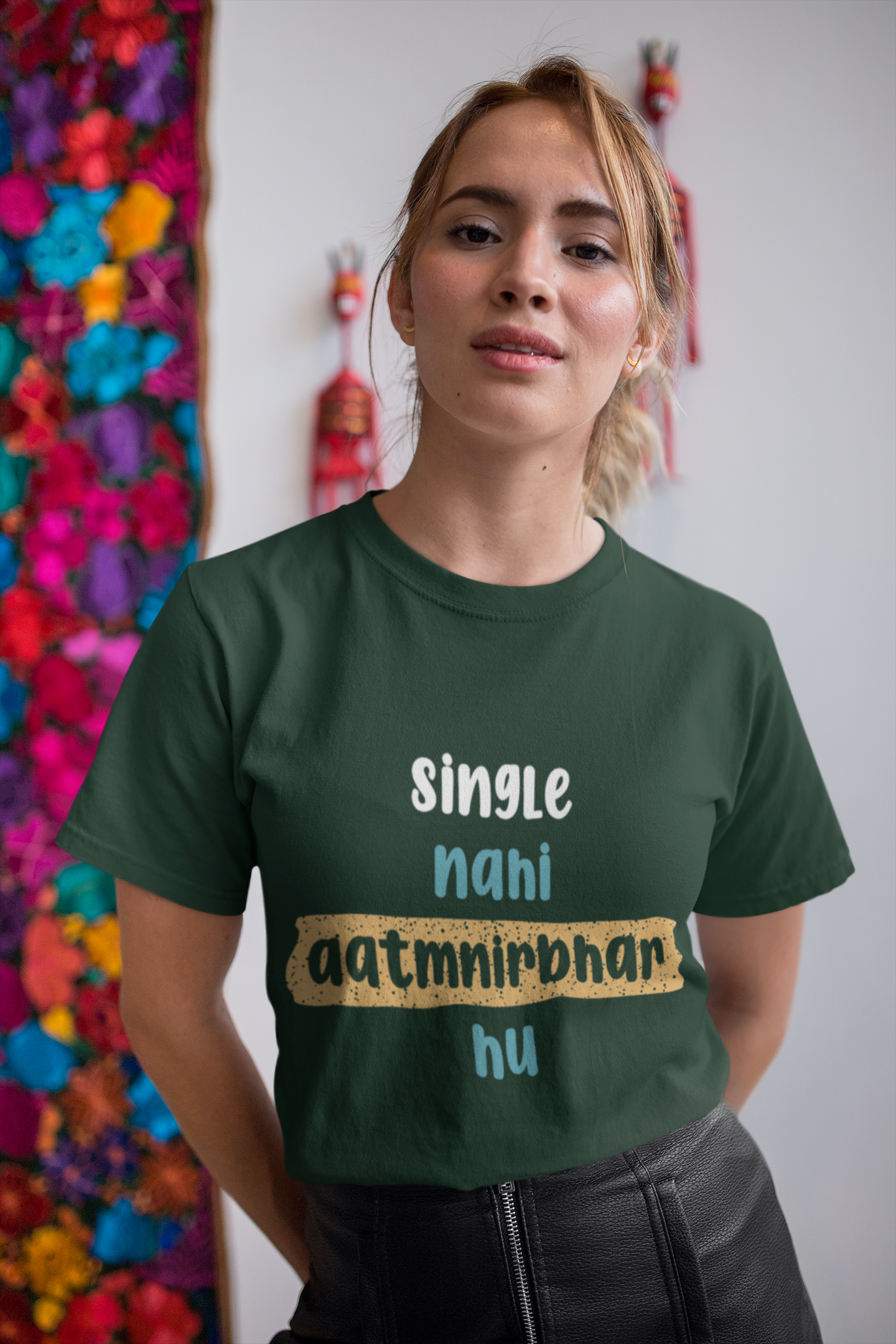 Single Nahi Aatmnirbhar Hu Women Half Sleeves T-shirt- FunkyTeesClub
