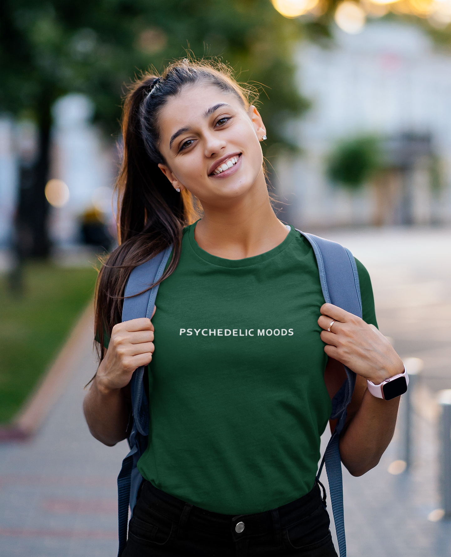 Psychedelic Moods Minimal Women Half Sleeves T-shirt- FunkyTeesClub