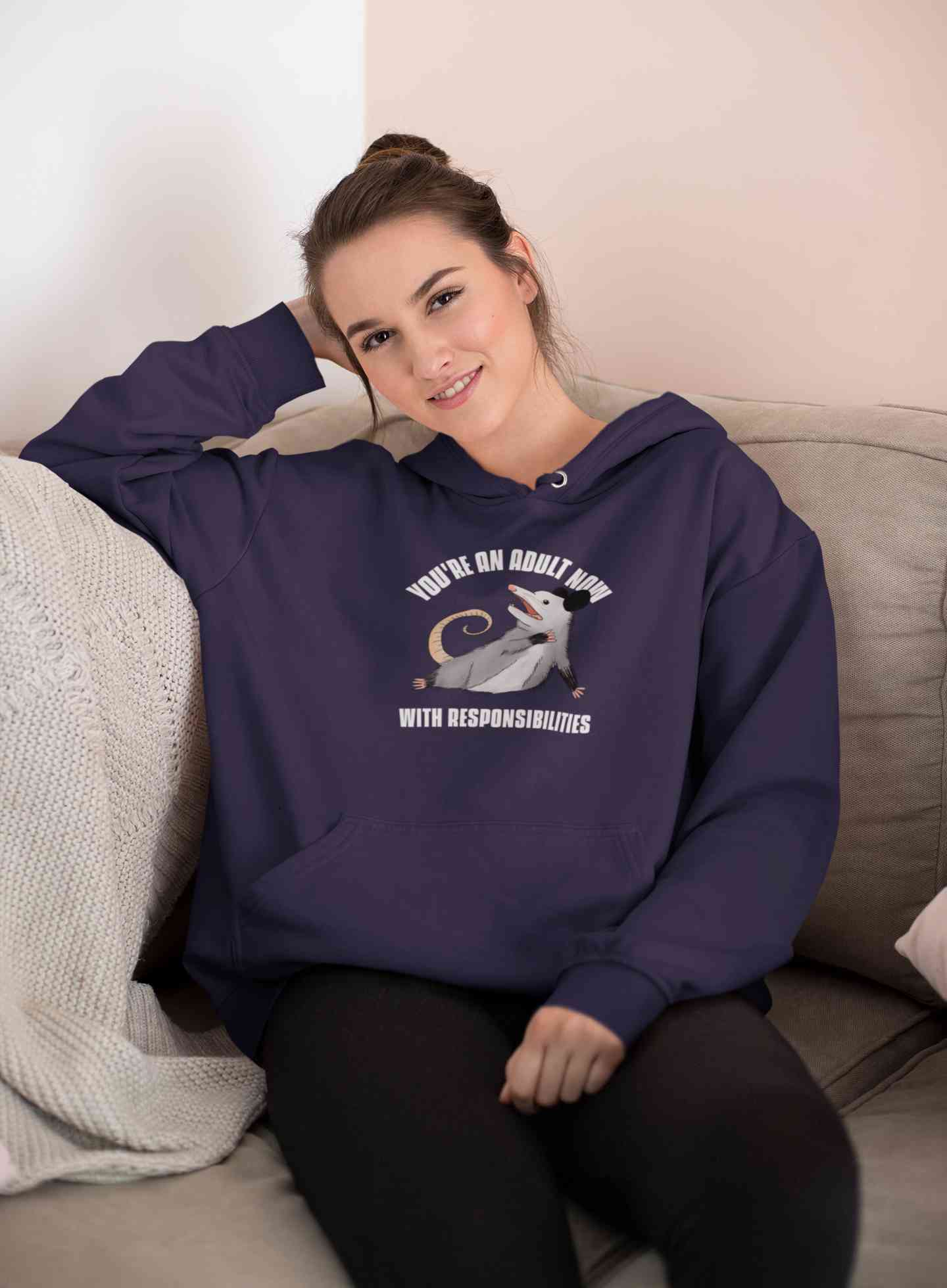 You Are An Adult Now With Responsibilities Funny Hoodies for Women-FunkyTeesClub
