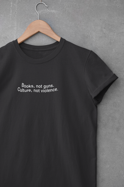 Books Not Guns Minimal Women Half Sleeves T-shirt- FunkyTeesClub
