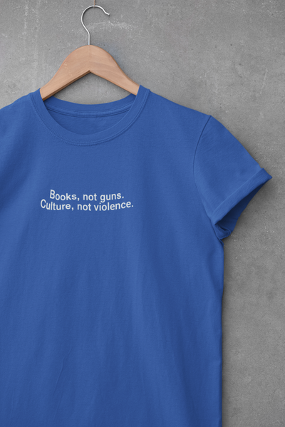 Books Not Guns Minimal Mens Half Sleeves T-shirt- FunkyTeesClub