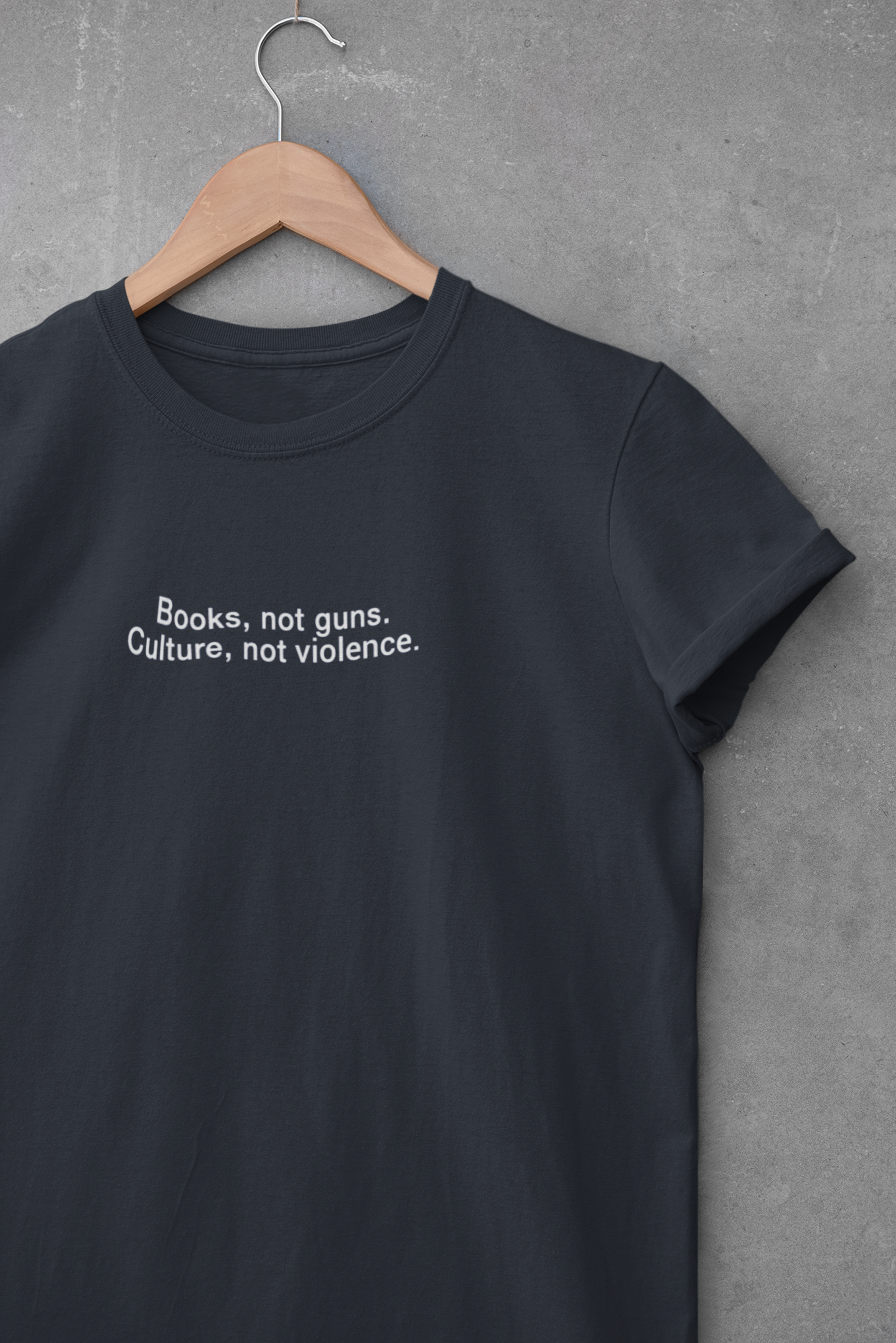 Books Not Guns Minimal Women Half Sleeves T-shirt- FunkyTeesClub