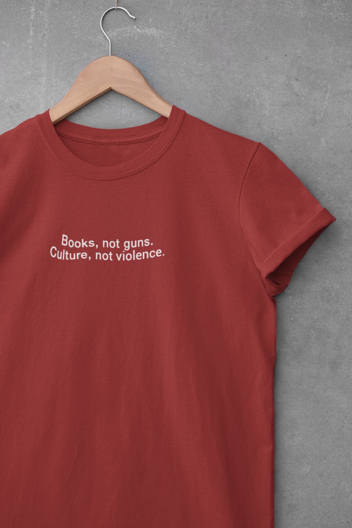 Books Not Guns Minimal Mens Half Sleeves T-shirt- FunkyTeesClub