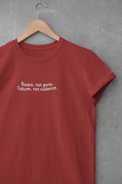 Books Not Guns Minimal Mens Half Sleeves T-shirt- FunkyTeesClub