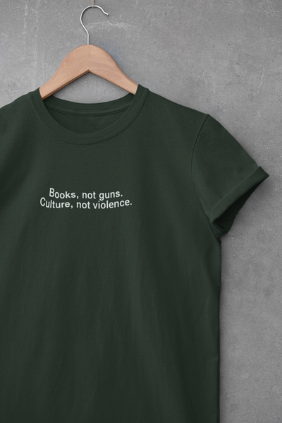 Books Not Guns Minimal Women Half Sleeves T-shirt- FunkyTeesClub