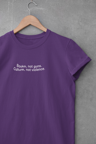 Books Not Guns Minimal Women Half Sleeves T-shirt- FunkyTeesClub