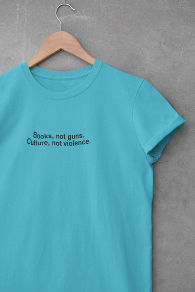 Books Not Guns Minimal Mens Half Sleeves T-shirt- FunkyTeesClub