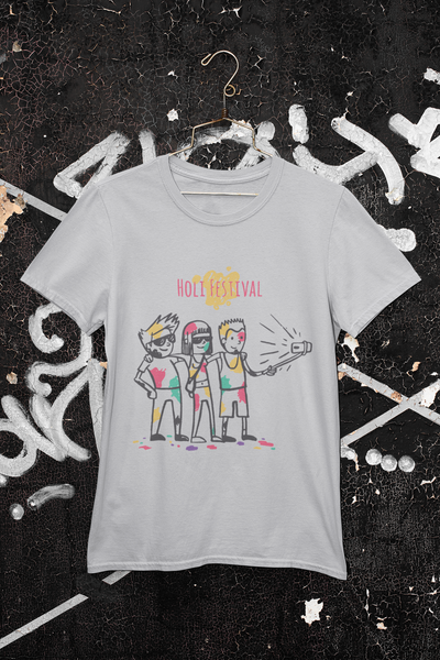 Friends Selfie Holi Women Half Sleeves T-shirt- FunkyTeesClub