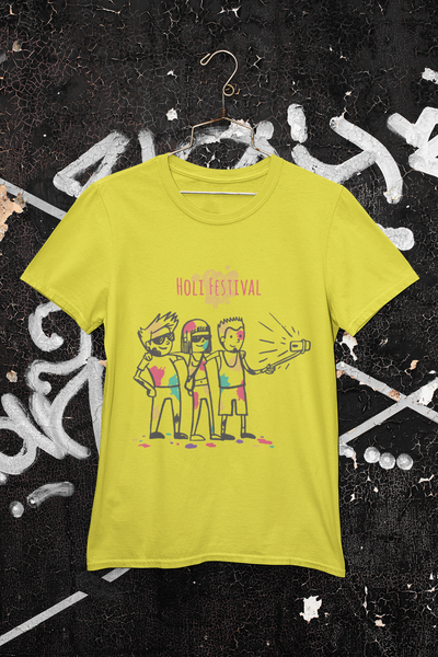 Friends Selfie Holi Women Half Sleeves T-shirt- FunkyTeesClub