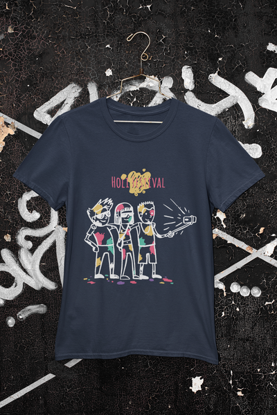 Friends Selfie Holi Women Half Sleeves T-shirt- FunkyTeesClub