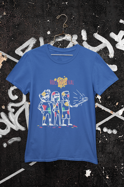 Friends Selfie Holi Women Half Sleeves T-shirt- FunkyTeesClub