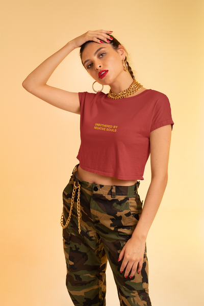 Negative Souls Minimals Women Crop Top- FunkyTeesClub