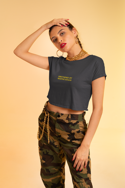 Negative Souls Minimals Women Crop Top- FunkyTeesClub