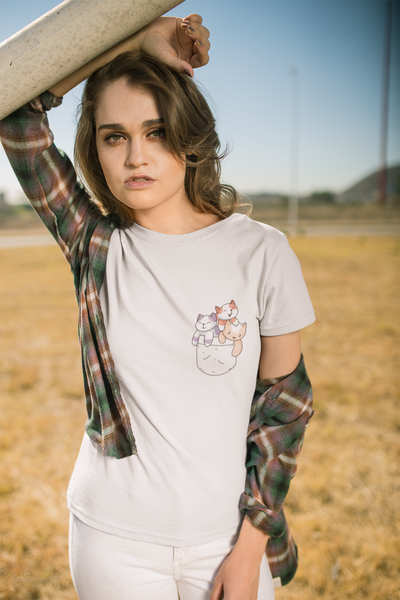 Cute Kitty Women Half Sleeves T-shirt- FunkyTeesClub