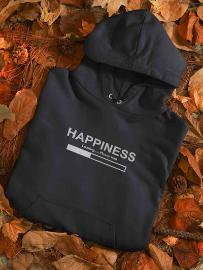 Happiness Is Loading Minimals Hoodies for Women-FunkyTeesClub