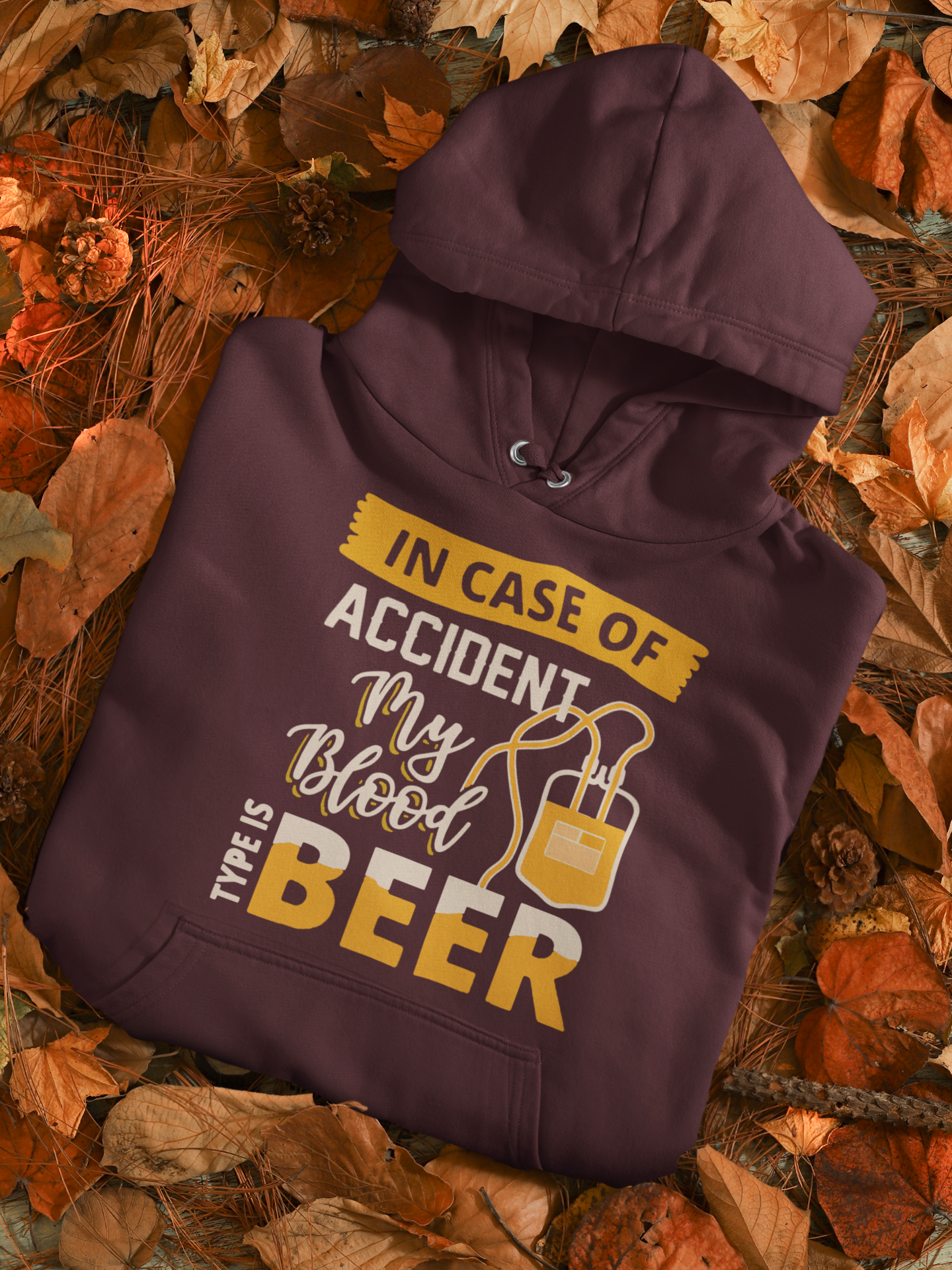 My Blood Type Is Beer Men Hoodies-FunkyTeesClub
