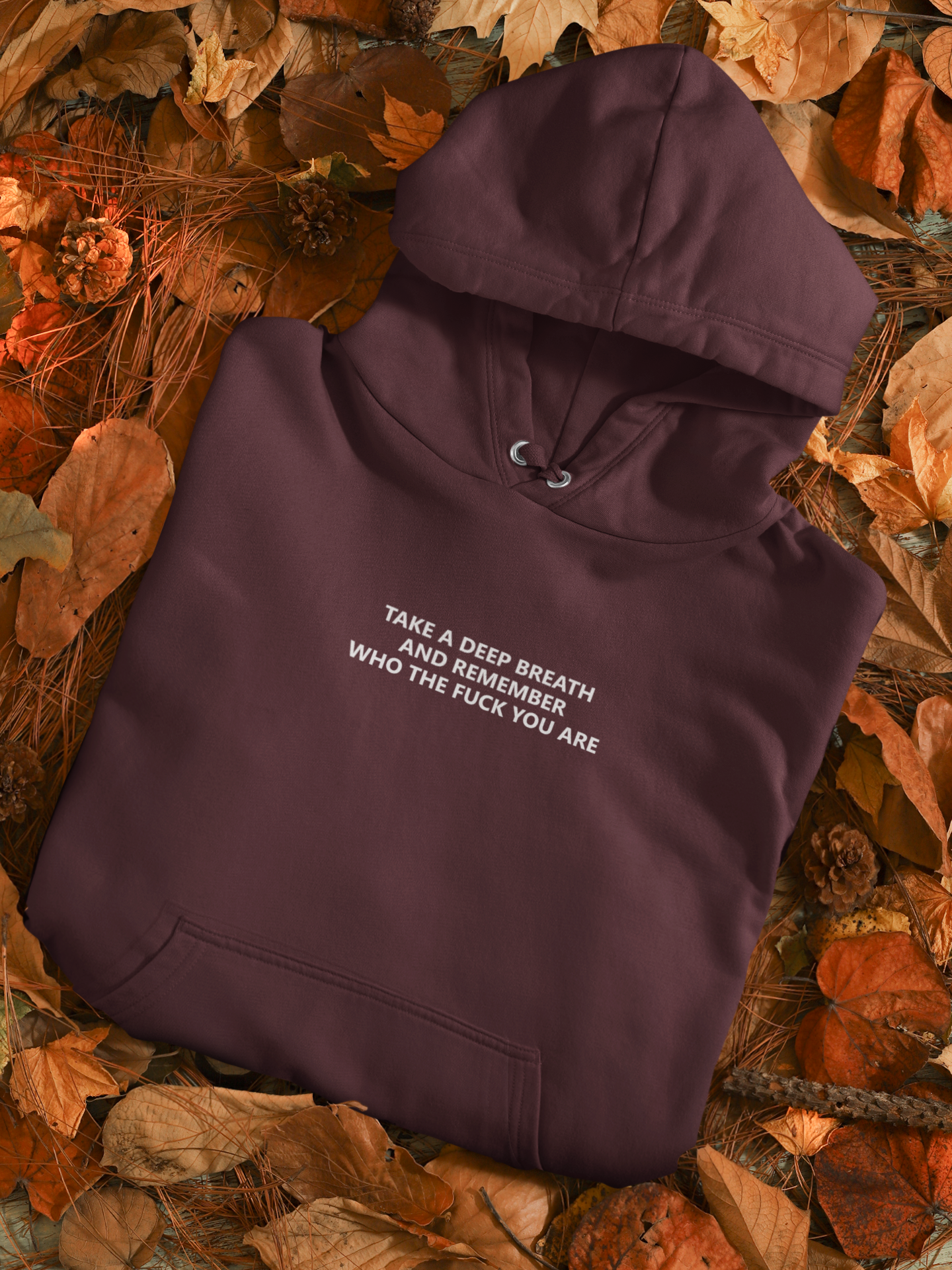 Take A Deep Breath And Remember Who The Fuck You Are Men Hoodies-FunkyTeesClub