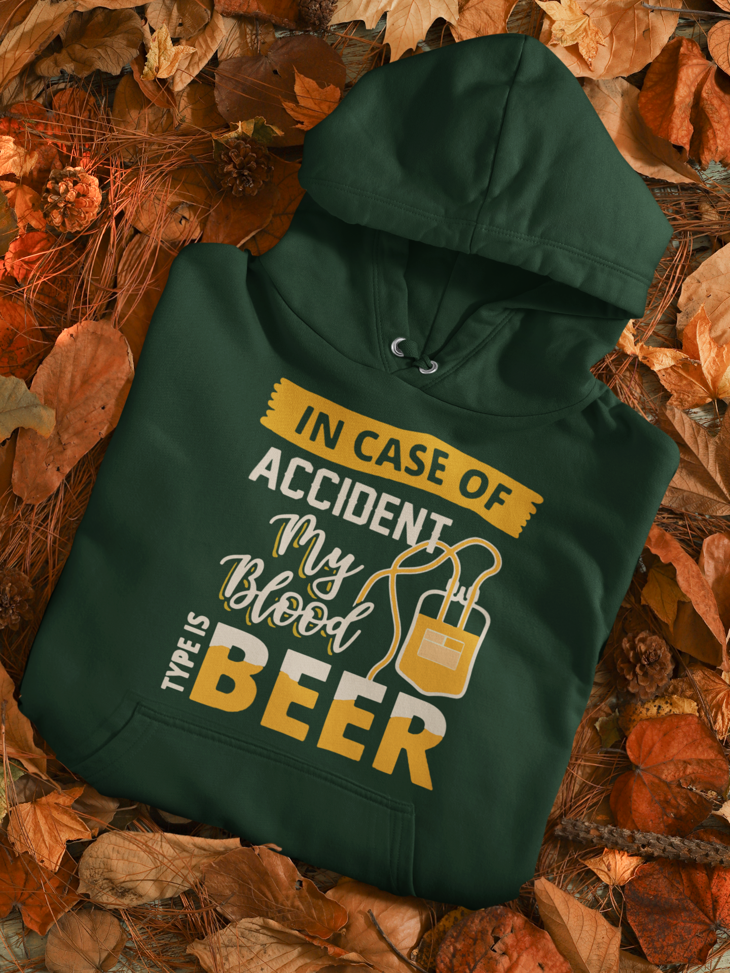 My Blood Type Is Beer Men Hoodies-FunkyTeesClub