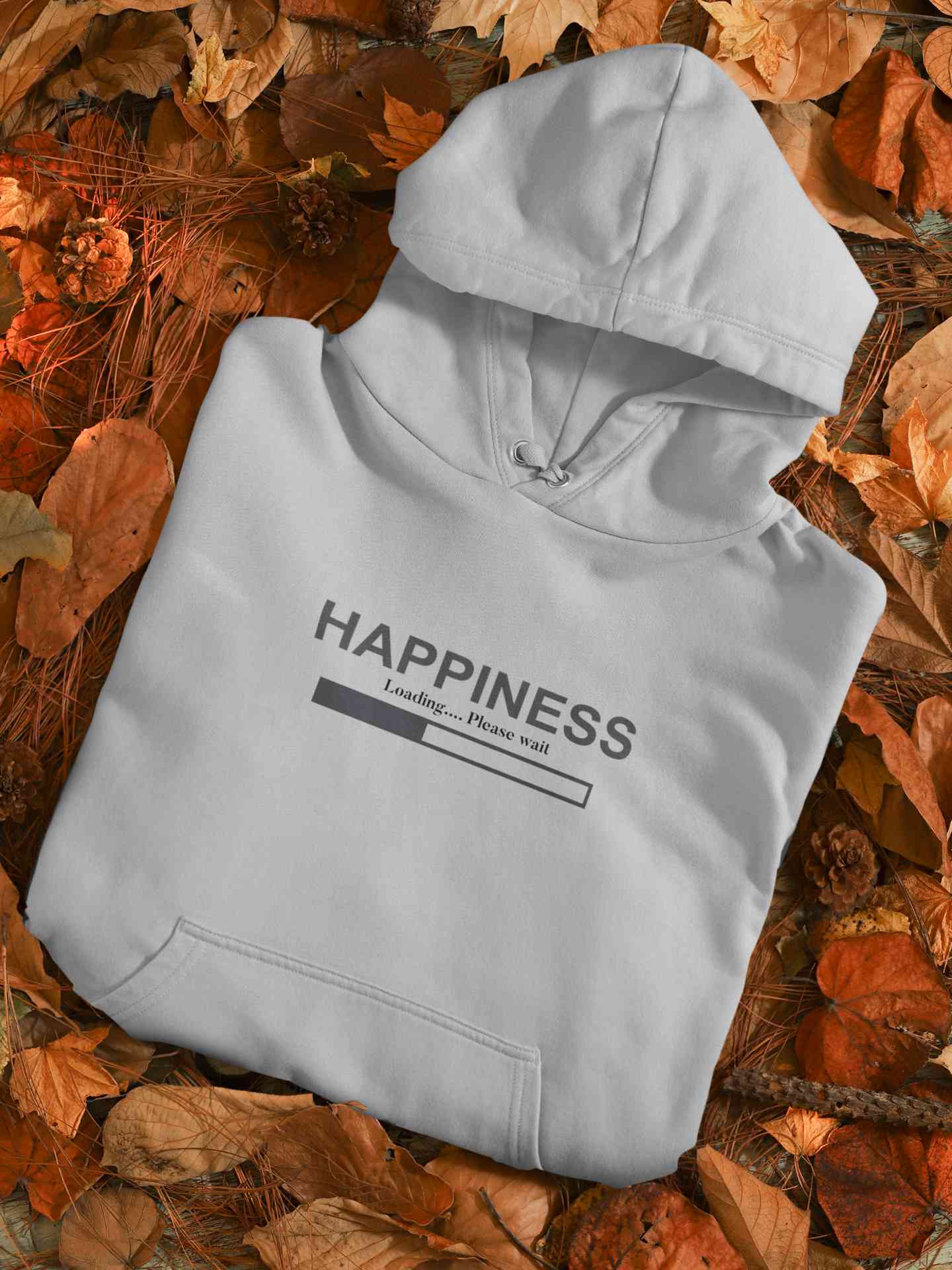 Happiness Is Loading Minimals Hoodies for Women-FunkyTeesClub