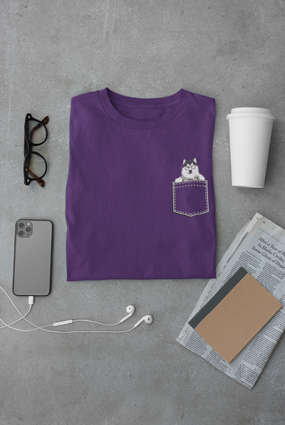 Cute Husky Women Half Sleeves T-shirt- FunkyTeesClub