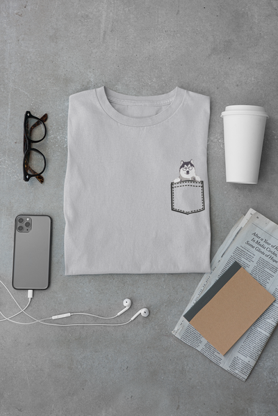 Cute Husky Women Half Sleeves T-shirt- FunkyTeesClub