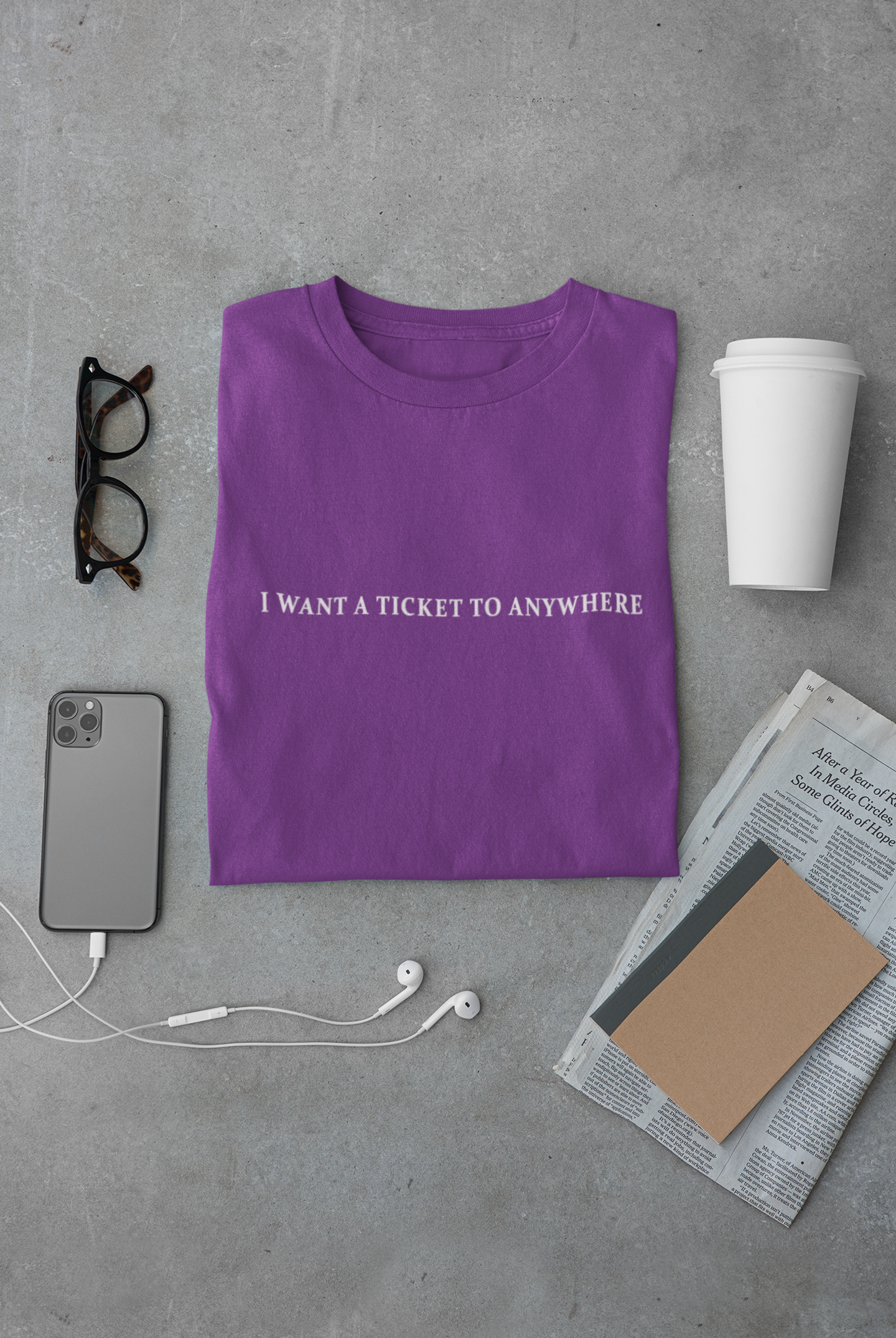 I want a ticket to anywhere Minimal Women Half Sleeves T-shirt- FunkyTeesClub