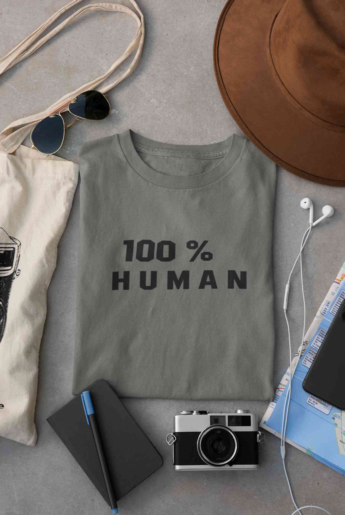 100 Percent Human Minimals Mens Half Sleeves T-shirt- FunkyTeesClub
