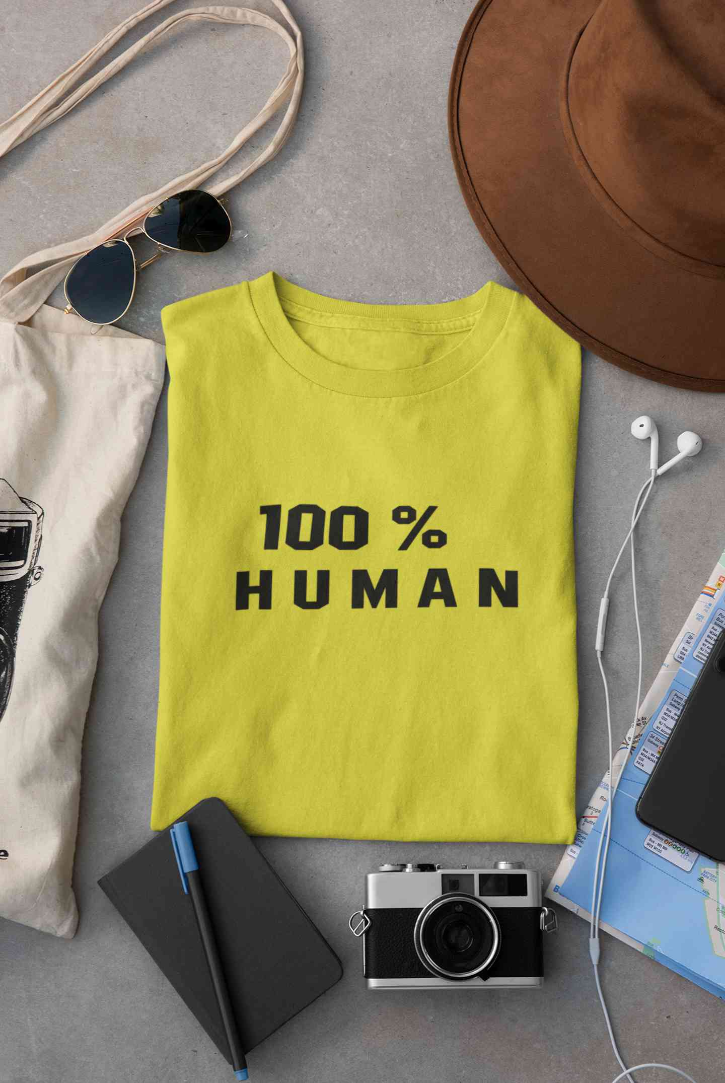 100 Percent Human Minimals Mens Half Sleeves T-shirt- FunkyTeesClub