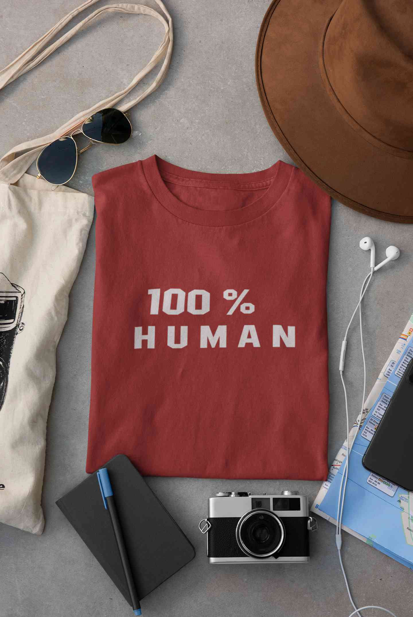 100 Percent Human Minimals Mens Half Sleeves T-shirt- FunkyTeesClub