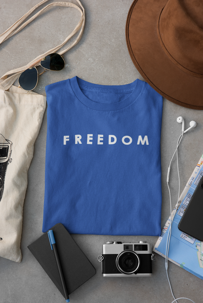 Freedom Women Half Sleeves T-shirt- FunkyTeesClub