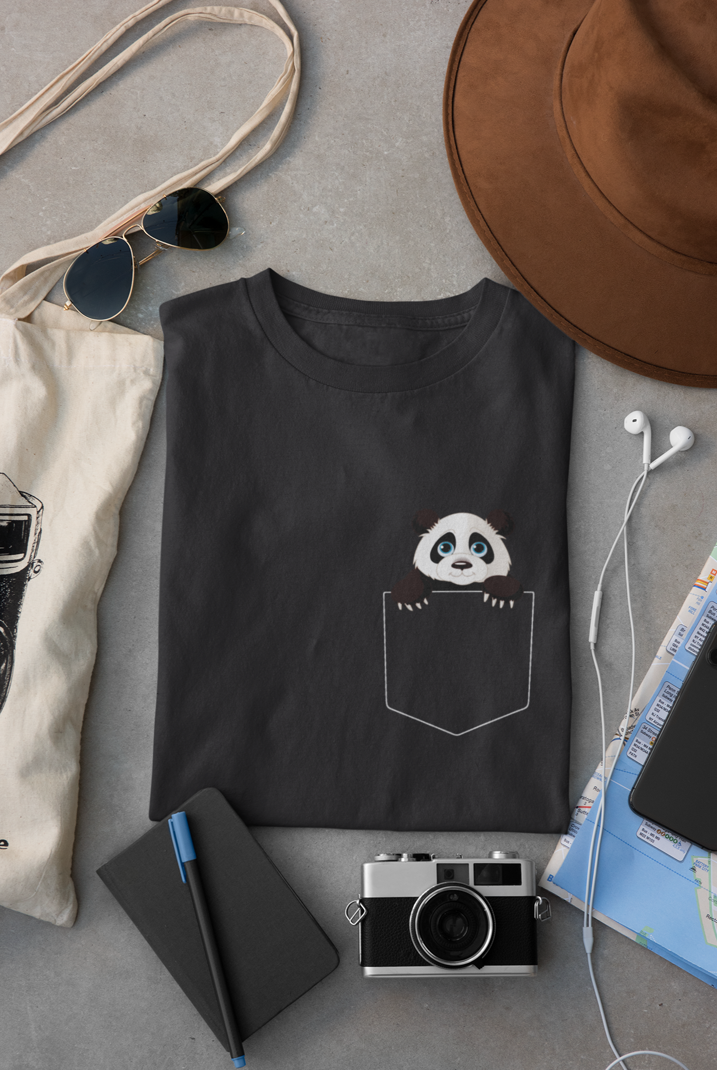 Panda Mens Half Sleeves T-shirt- FunkyTeesClub