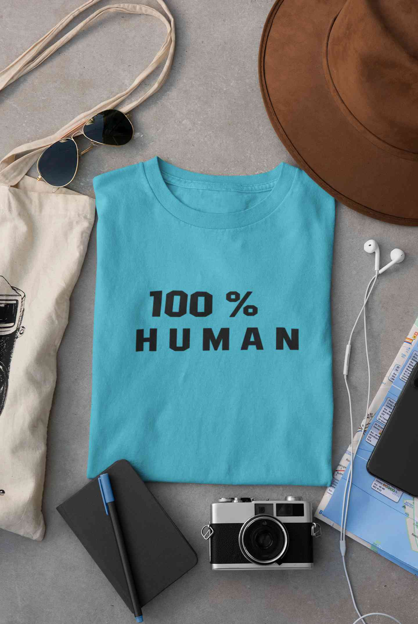 100 Percent Human Minimals Mens Half Sleeves T-shirt- FunkyTeesClub