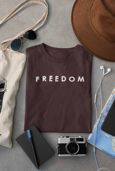Freedom Women Half Sleeves T-shirt- FunkyTeesClub