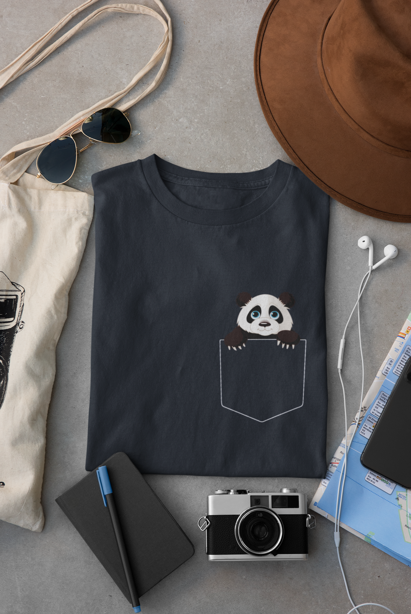Panda Mens Half Sleeves T-shirt- FunkyTeesClub