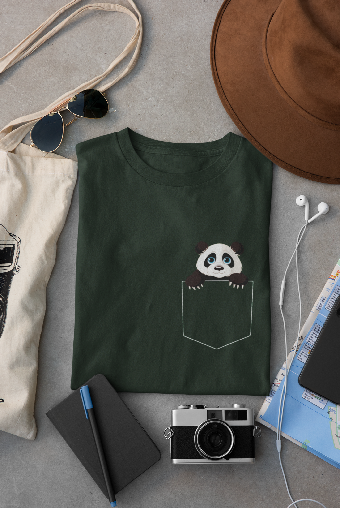Panda Mens Half Sleeves T-shirt- FunkyTeesClub