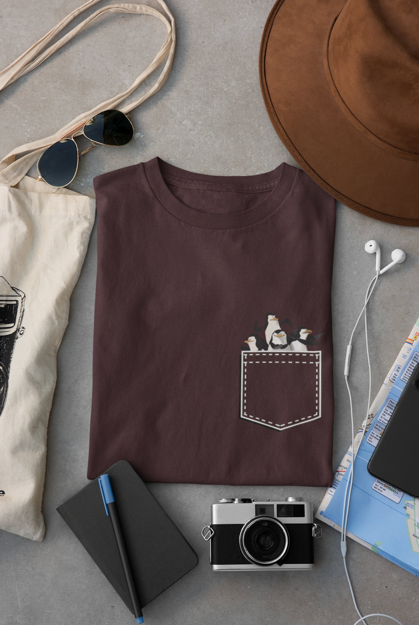 Penguin Mens Half Sleeves T-shirt- FunkyTeesClub
